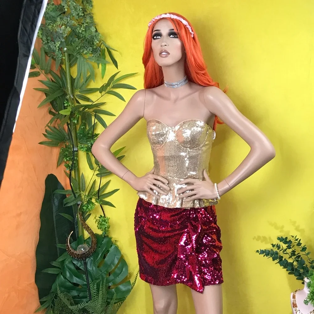 PINKO sequin Mini Ruffle SKIRT - Picture 5 of 14